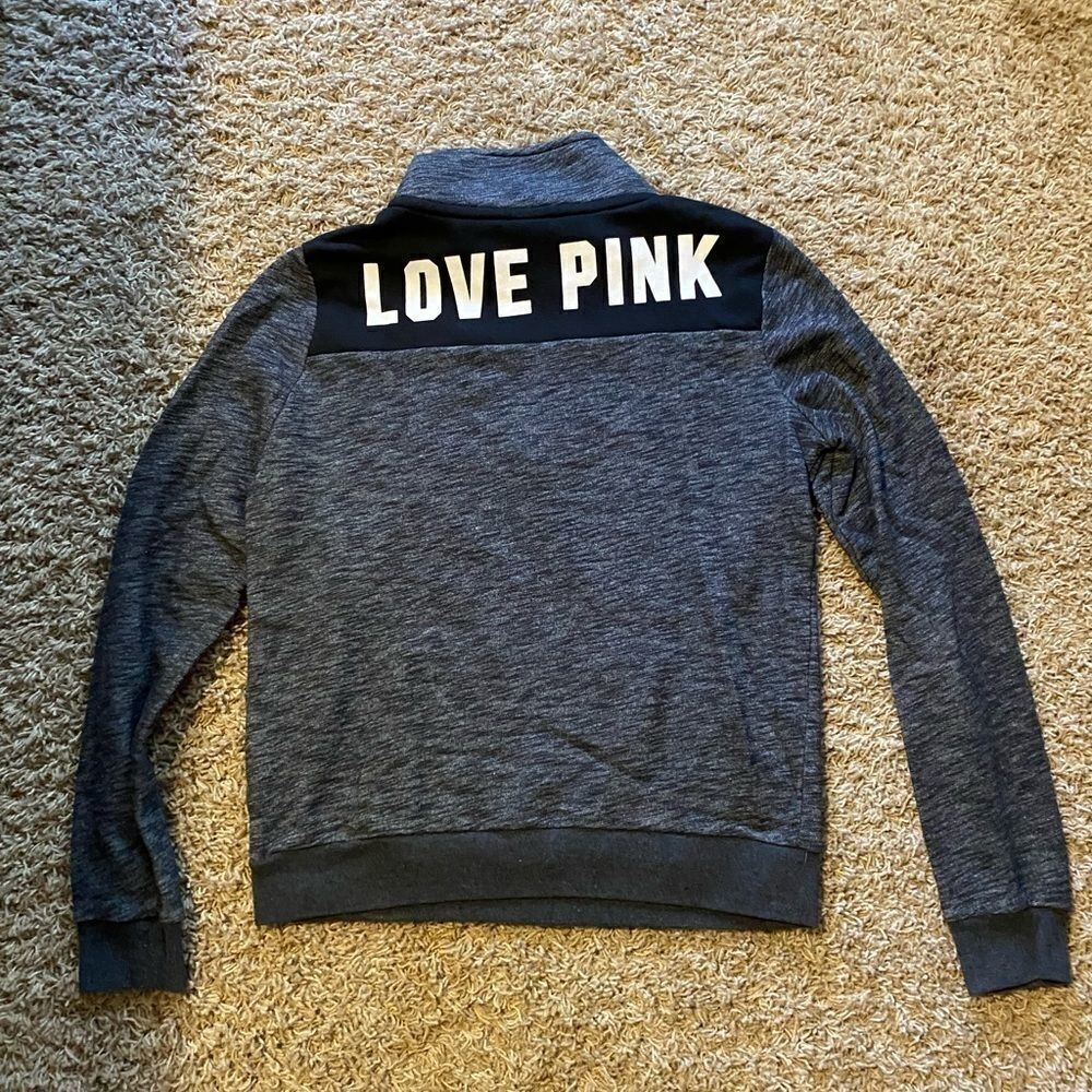 PINK 3/4 zippered pullover size S - Picture 2 of 3